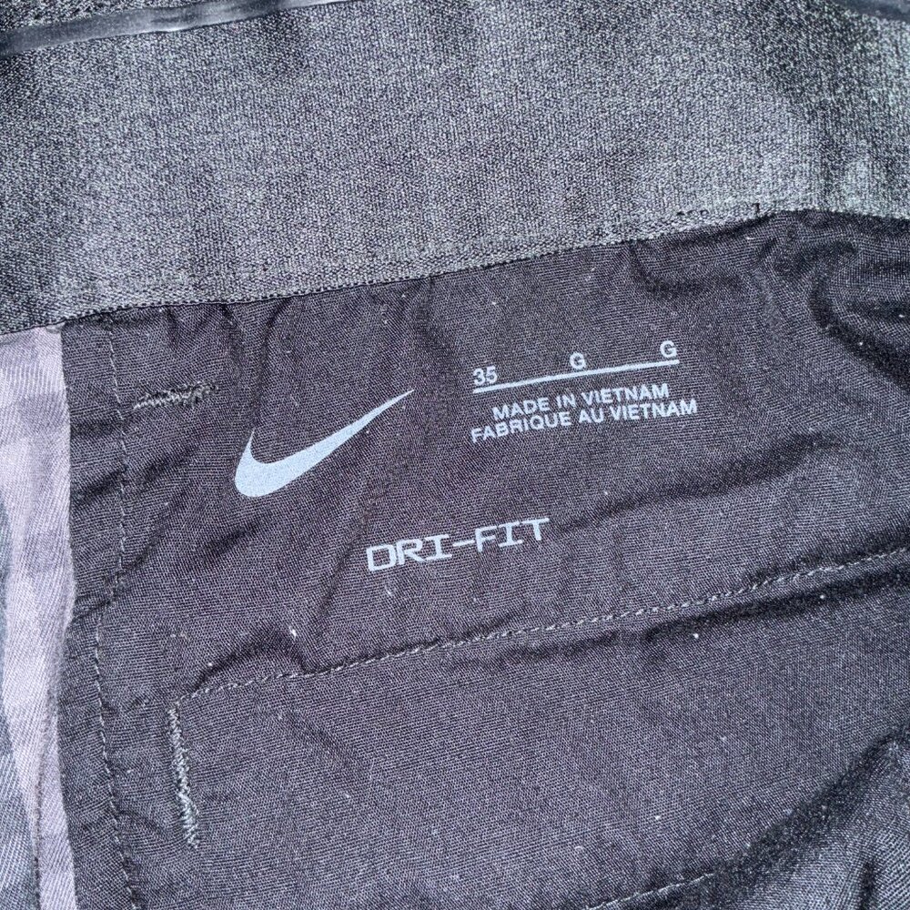 Nike Dri-Fit UV Chino black/grey gingham plaid men's golf shorts sz 35 - Picture 8 of 9